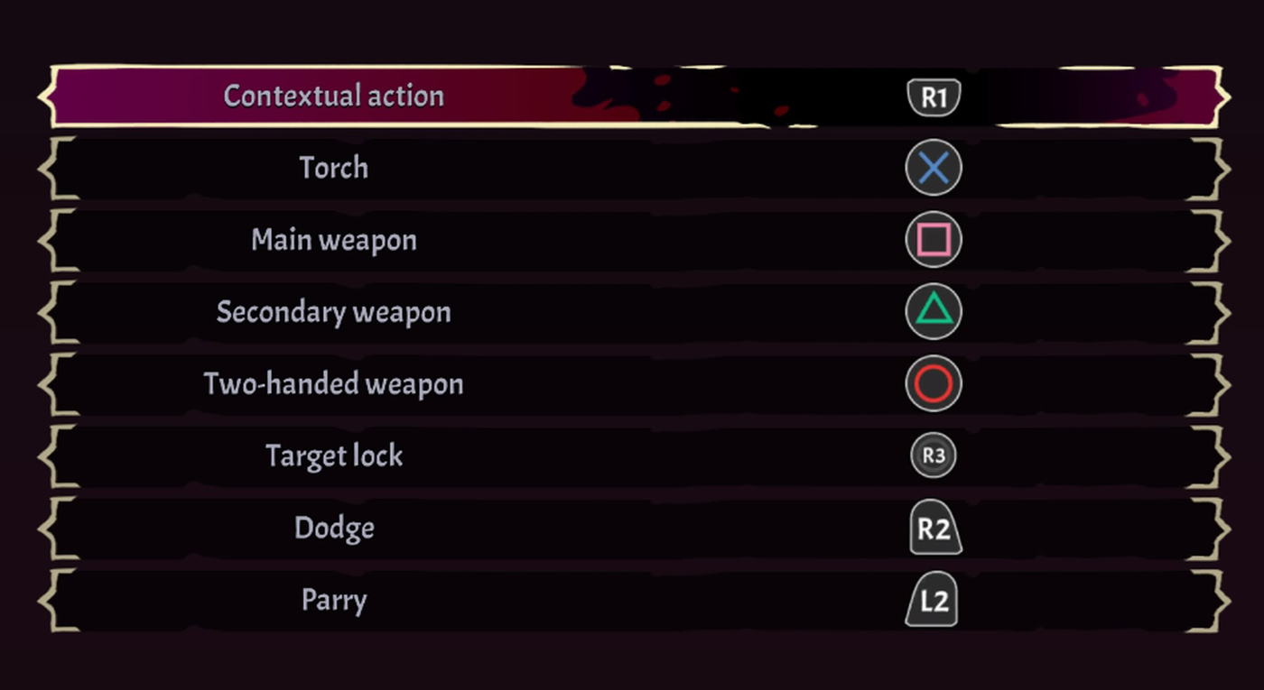 Curse of the Dead Gods PlayStation Controls