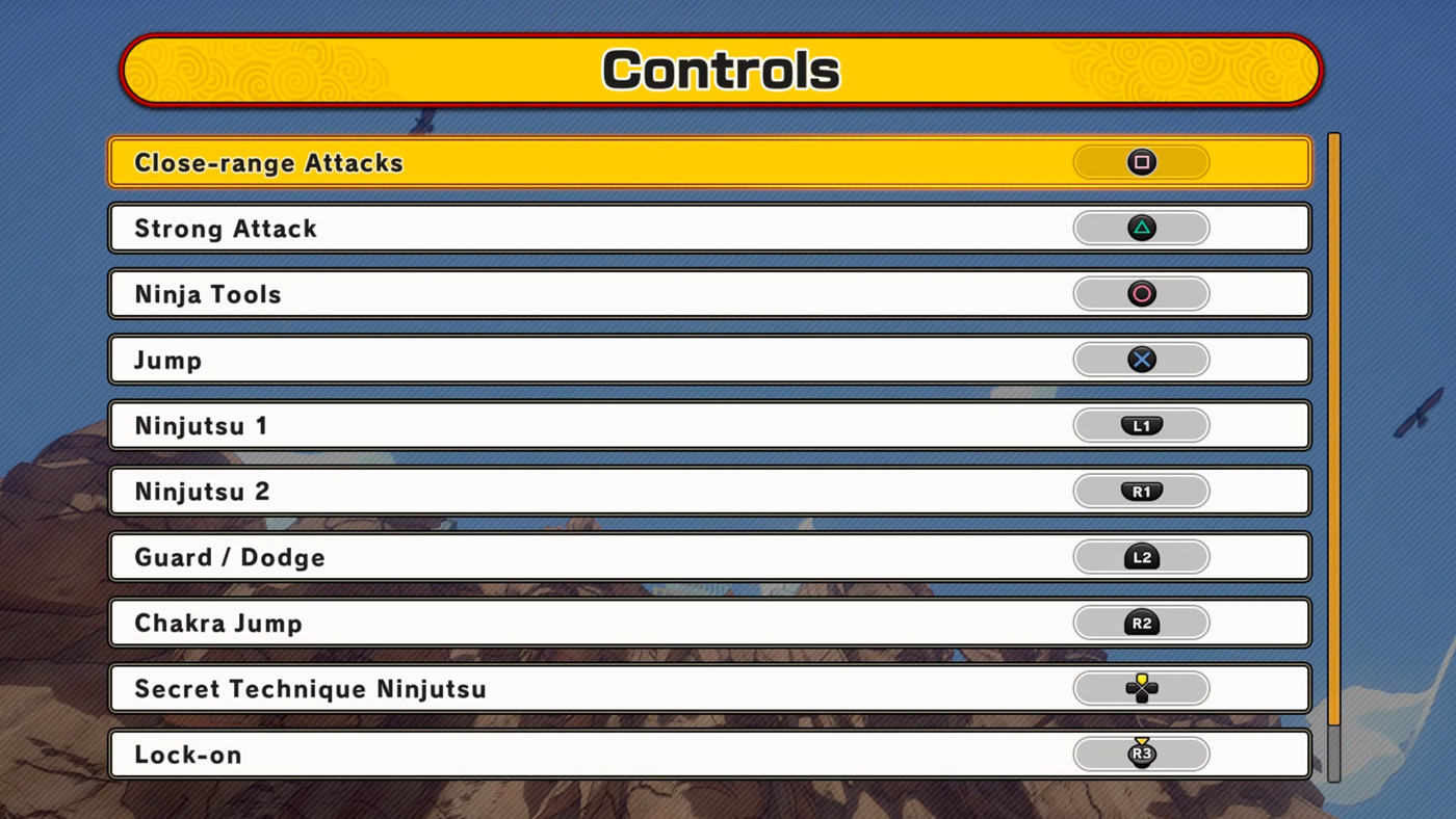 Naruto to Boruto PlayStation Controls