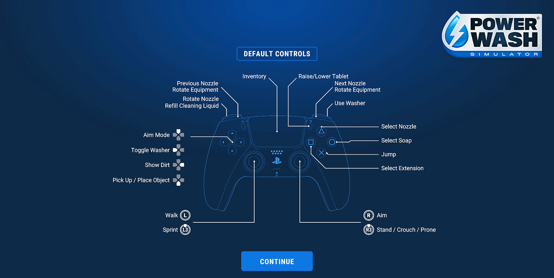PowerWash Simulator Controls (PS)
